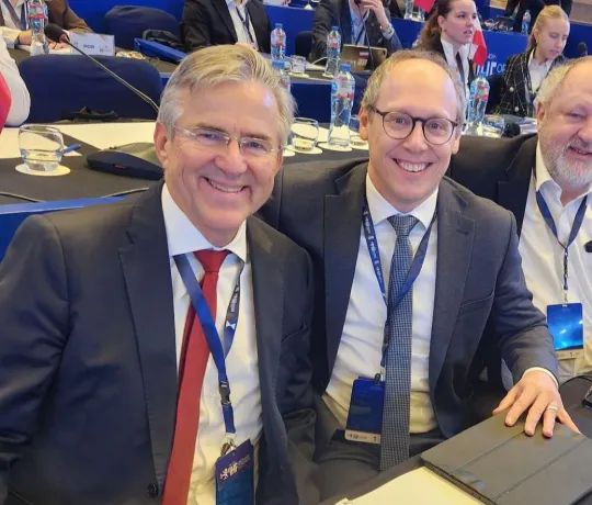 Vor der Wahl noch guten Mutes; Dr. Gerd Butzeck, Mark Schober und Andreas Michelmann. - Foto: DHB