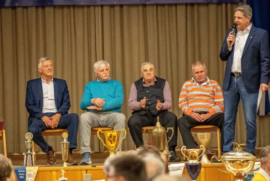 Kurt Klühspies, Manfred Hofmann, Josef Karrer und Klaus Zöll. - Foto: TV Großwallstadt